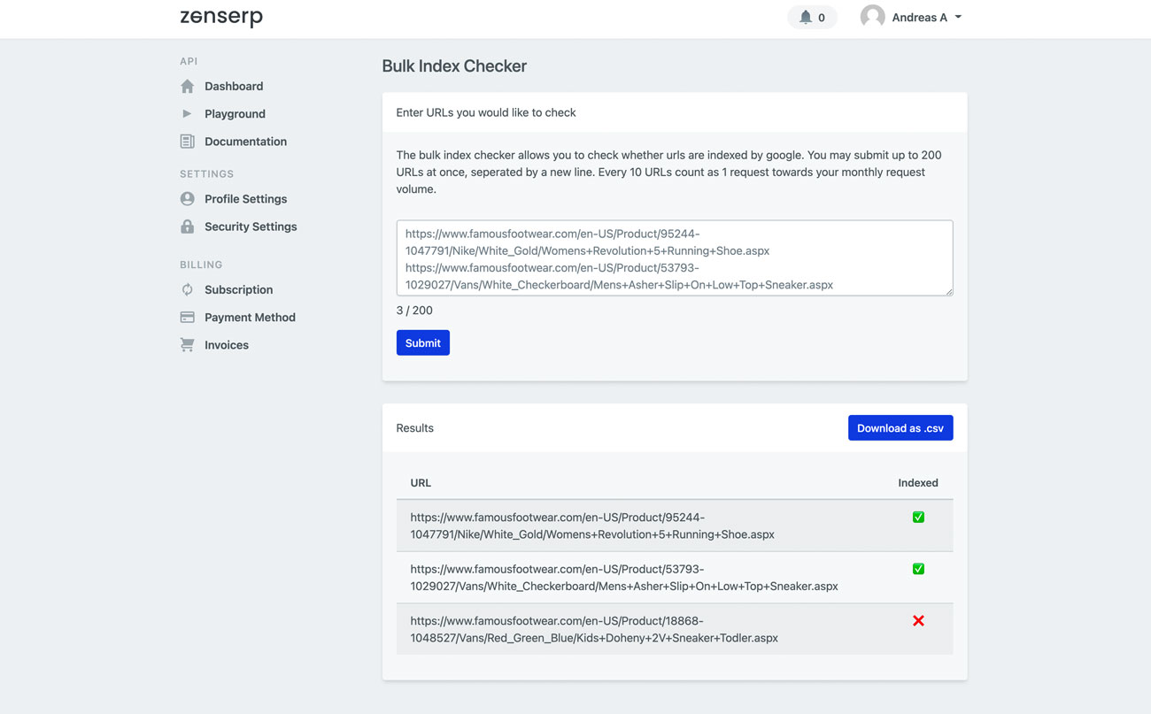 Google Index Checker