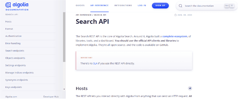 Algolia Search API