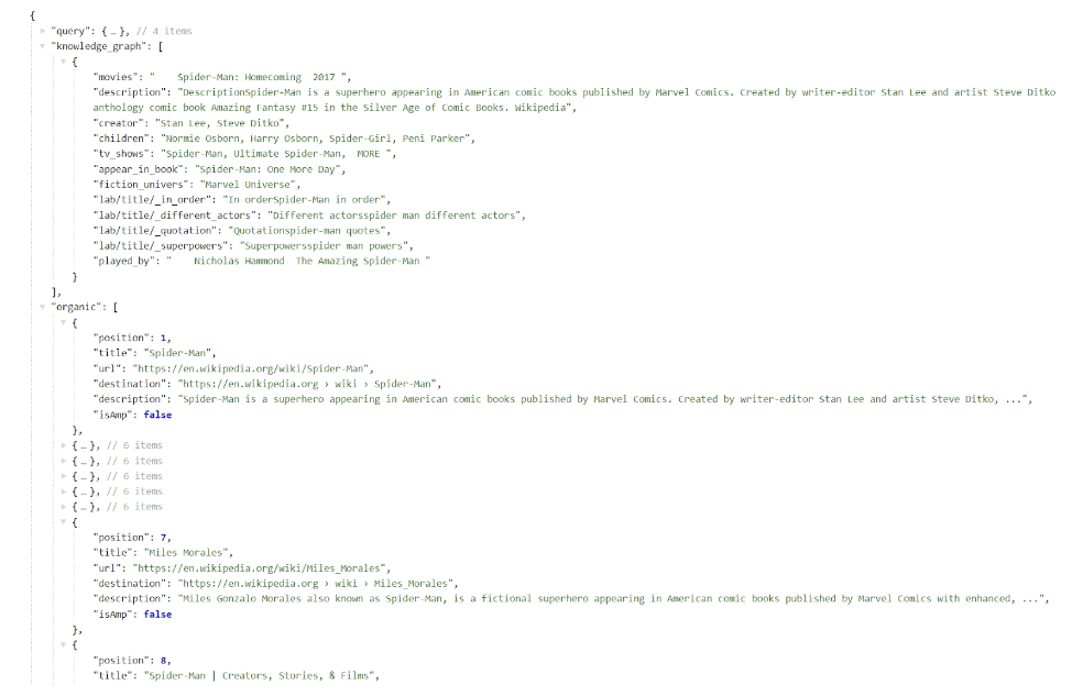 The structured JSON response