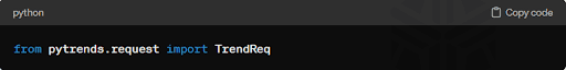 Creating a trend request object in Python