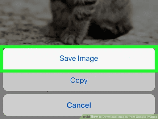 Saving an image from search results