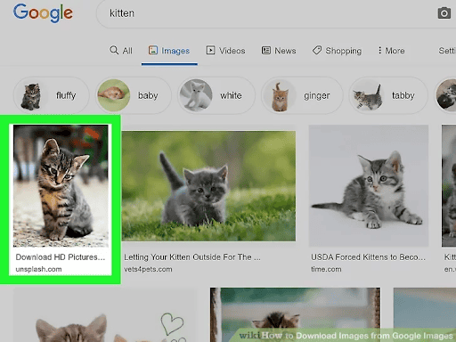 Selecting multiple images in search results