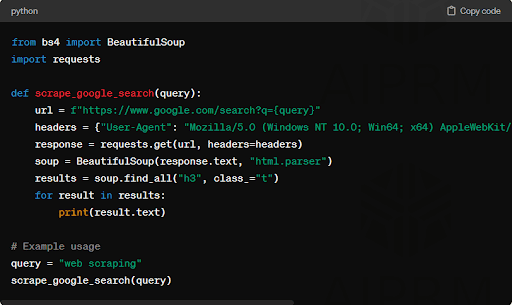 Writing a scraping script example